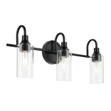  55211BK - Kavi 23" 3-Light Vanity Light with Clear Glass in Black