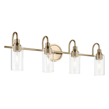  55212CPZ - Kavi 31.5" 4-Light Vanity Light with Clear Glass in Champagne Bronze