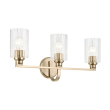  55226CPZFLU - Gioe 24.25" 3-Light Vanity Light with Clear Fluted Glass in Champagne Bronze