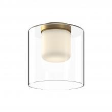  FM53509-BG/CL - Birch 9-in Brushed Gold/Clear LED Flush Mount