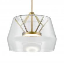  PD61418-CL/BG - Deco 18-in Clear/Brushed Gold LED Pendant