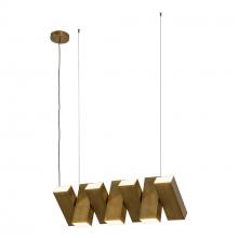  LP17435-VB-UNV - Domino 35-in Vintage Brass LED Linear Pendant