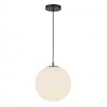  PD43612-BK/OP-5CCT-UNV - Marco 12-in,196-in Black/Opal Glass LED Pendant