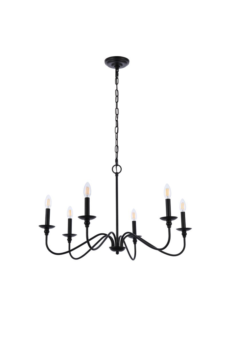 Rohan 30 Inch Chandelier in Matte Black