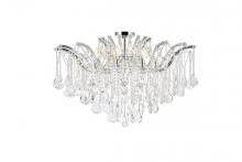  2800F36C/RC - Maria Theresa 8 Light Chrome Flush Mount Clear Royal Cut Crystal