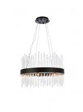  3000D20BK - Dallas 20 Inch Round Crystal Pendant in Black