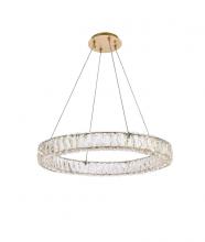  3503D26G - Monroe 26 Inch LED Round Single Pendant in Gold