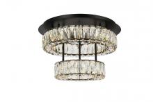  3503F18L2BK - Monroe 18 Inch LED Double Flush Mount in Black