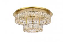  3503F22L2G - Monroe 22 Inch LED Double Flush Mount in Gold