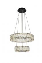  3503G18BK - Monroe 18 Inch LED Two Ring Pendant in Black