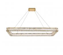  3504D50L1G - Monroe 50 Inch LED Single Rectangle Pendant in Gold