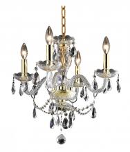  7834D17G/RC+SH - 7834 Princeton Collection Hanging Fixture D17in H18in Lt:4 Gold Finish (Royal Cut Crystal Clear)