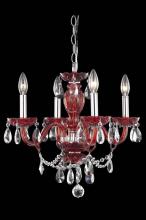  7834D17RD/RC+SH - 7834 Princeton Collection Hanging Fixture D17in H18in Lt:4 Red Finish (Royal Cut Crystal Clear)