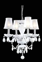  7834D17WH-WH/RC+SH - 7834 Princeton Collection Hanging Fixture D17in H18in Lt:4 White Finish (Royal Cut Crystal White)