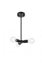  LD2337BK - Reyes 3 Lights Black Pendant