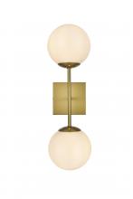  LD2358SG - Neri 6 Inch Wall Sconce White Shade in Satin Gold