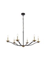  LD641D42BRK - Trey 42 Inch Pendant in Black and Brass