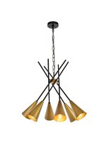  LD651D32BRK - Casen 32 Inch Pendant in Black and Brass