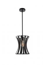  LD7076D10BK - Lily 1 Light Pendant in Black