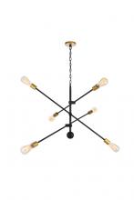  LD8009D42BK - Axel 6 Lights Black Pendant