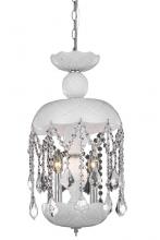  V7803D11WH/RC - Rococo 3 Light White Pendant White Royal Cut Crystal