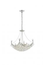  V9800D20C/RC - Corona 8 Light Chrome Chandelier Clear Royal Cut Crystal