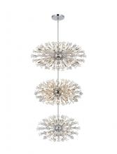  2500G50L3C - Vera 50 Inch Three Tiers Crystal Starburst Chandelier in Chrome