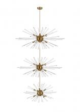  2502G46L3SG - Sienna 46 Inch Three Tiers Crystal Starburst Chandelier in Satin Gold