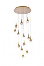  3813D30SG - Amherst 30 Inch LED Chandelier in Satin Gold