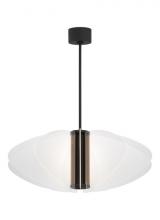  SLPD28430B - Sean Lavin Nyra 1-light dimmable LED large pendant with nightshade black finish and acrylic shade