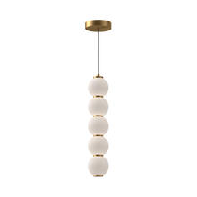  PD531515AGOP - Bijou 5-in Aged Gold/Opal Matte Glass LED Pendant