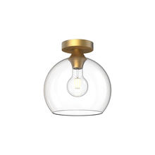  FM506210AGCL - Castilla 10-in Aged Gold/Clear Glass 1 Light Flush Mount