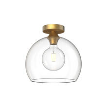  FM506312AGCL - Castilla 12-in Aged Gold/Clear Glass 1 Light Flush Mount