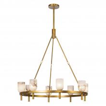  CH338836VBAR - Lucian 36-in Vintage Brass/Alabaster 8 Lights Chandeliers