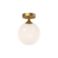  FM505108AGOP - Nouveau 8-in Aged Gold/Opal Matte Glass 1 Light Flush Mount