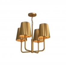  CH528423AG - Plisse 23-in Aged Gold 4 Lights Chandeliers