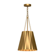  PD528012AG - Plisse 12-in Aged Gold 1 Light Pendant