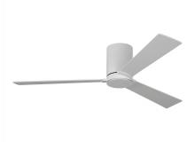  3RZHR52RZW - Rozzen 52-inch indoor/outdoor Energy Star hugger ceiling fan in matte white finish